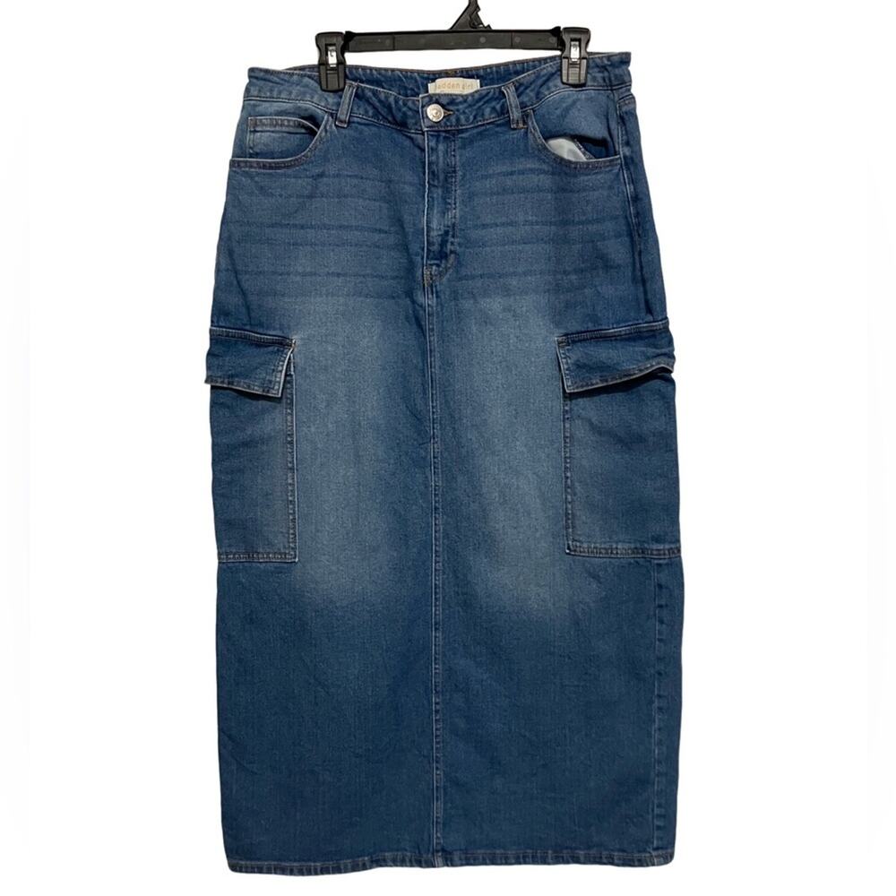 Madden Girl Classic Blue Denim Skirt size L